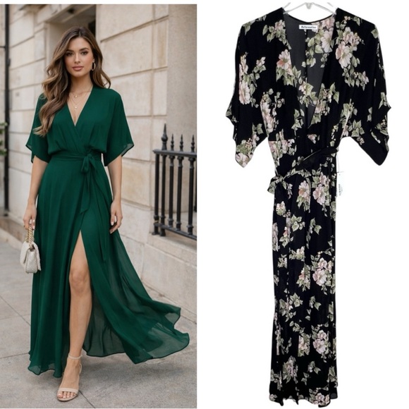 Reformation Dresses & Skirts - New  Reformation Winslow Wrap Maxi Dress in Arielle Floral Sz L